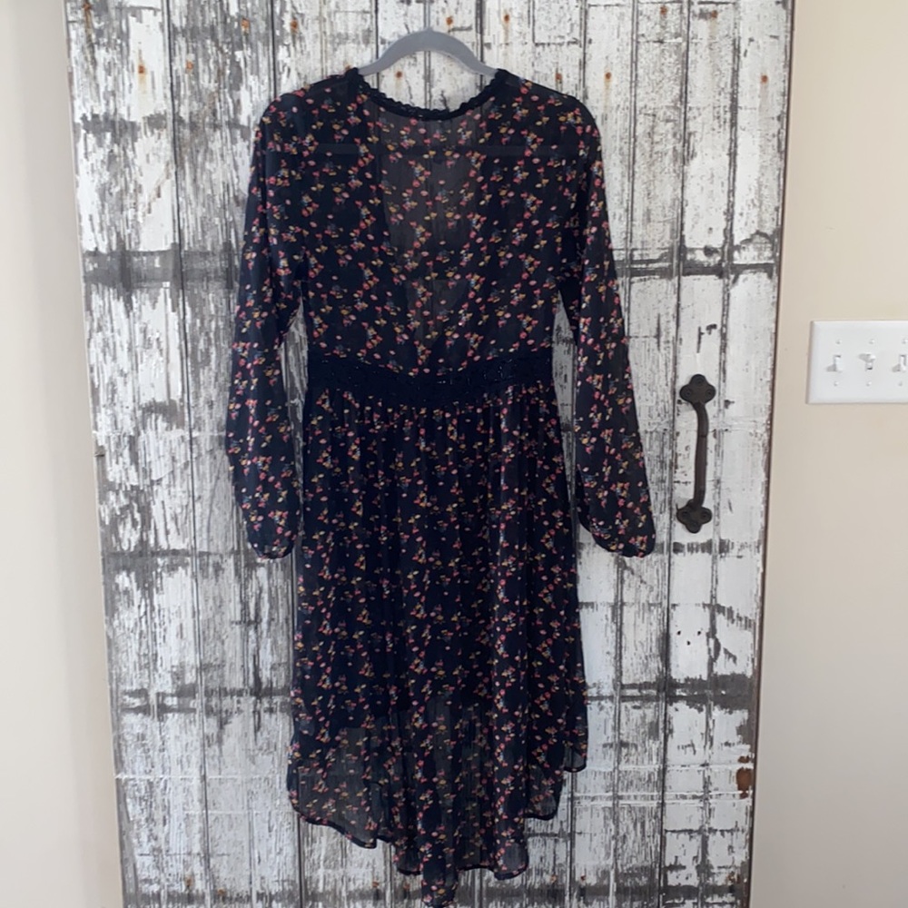 Xhilaration black floral sheer long duster - Picture 4 of 4